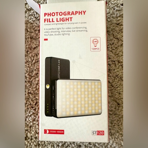 120 LED Phone Light, Selfie Light, 5000Mah Rechargeable Clip, NIB - Picture 3 of 6